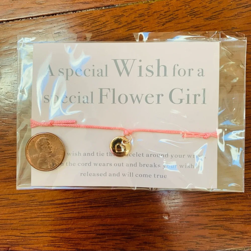 NEW Flower Girl Wish Bracelet Thank You Gift